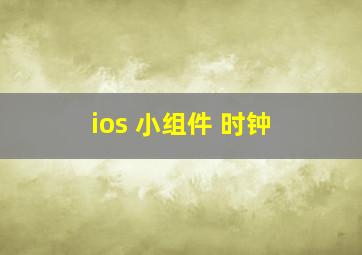 ios 小组件 时钟